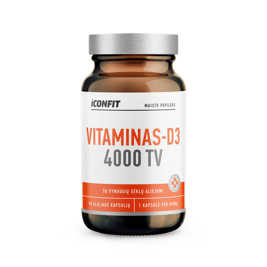 ICONFIT Vitaminas D3 4000 TV, su vynuogių sėklų aliejumi, N90