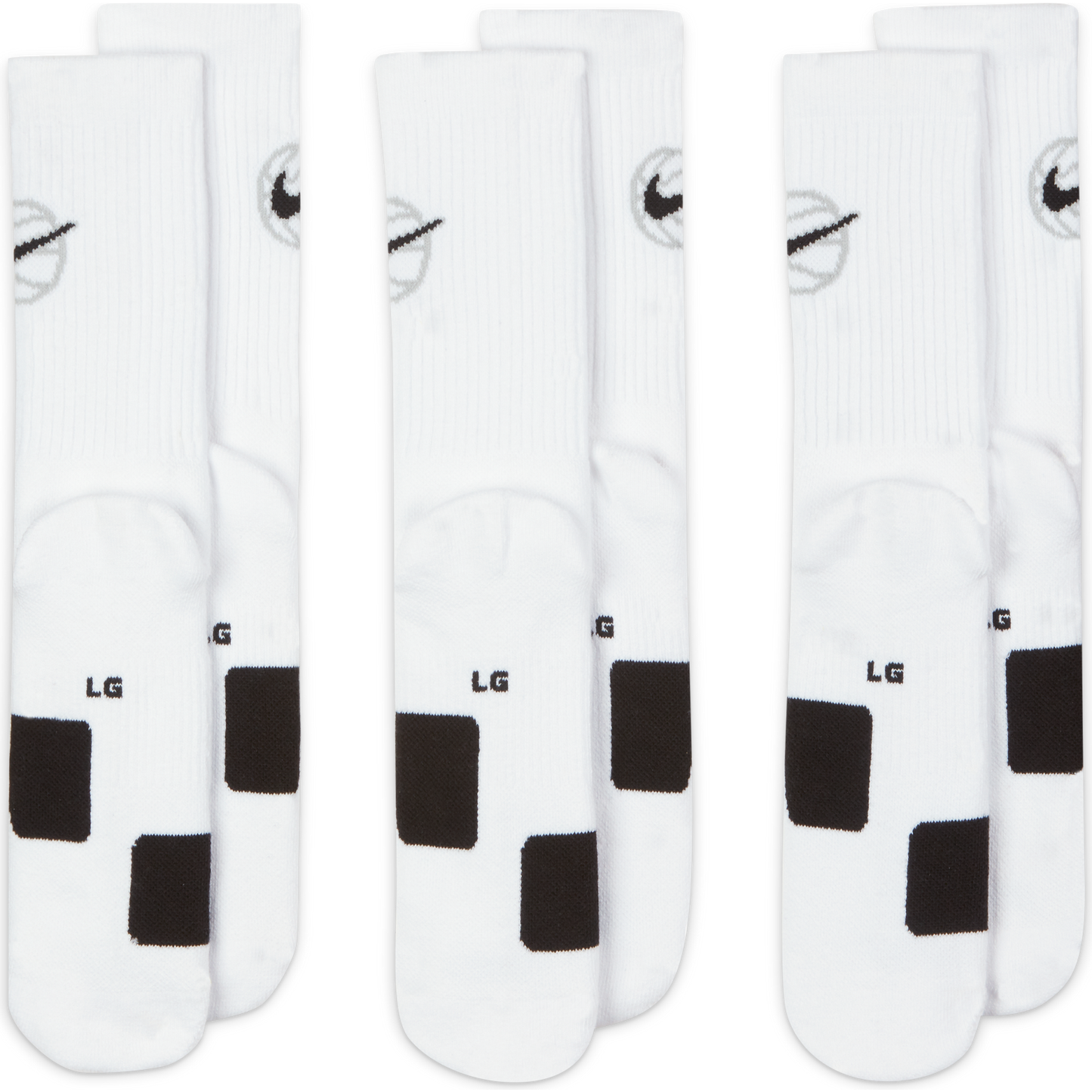 NIKE ELITE EVERYDAY CREW BASKETBALL Socks Krepšinio Kojinės 3 poros DA2123-100