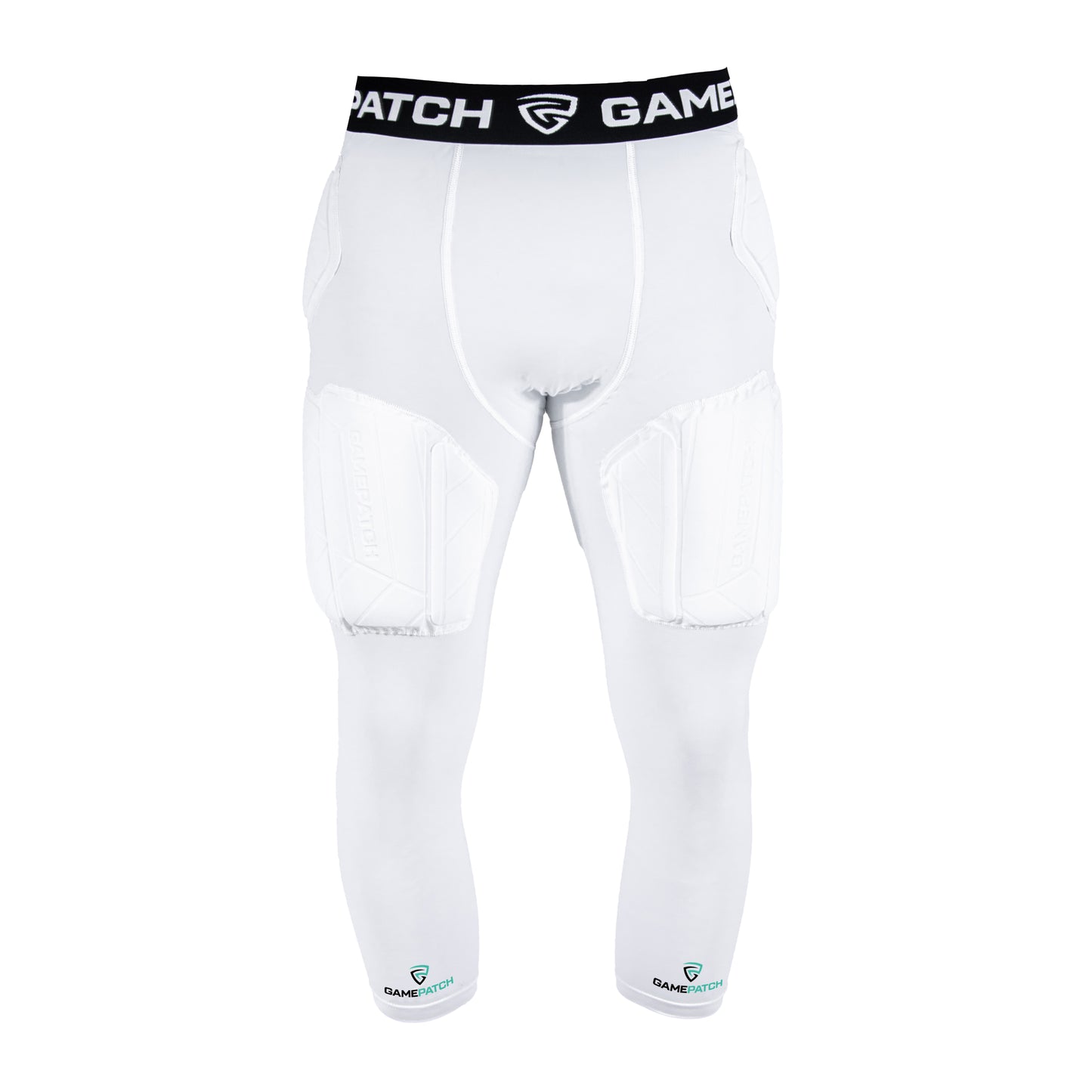 GAMEPATCH Padded 3/4 tights PRO+, 3/4 Kompresinės tamprės su apsaugomis, Baltos