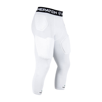 GAMEPATCH Padded 3/4 tights PRO+, 3/4 Kompresinės tamprės su apsaugomis, Baltos