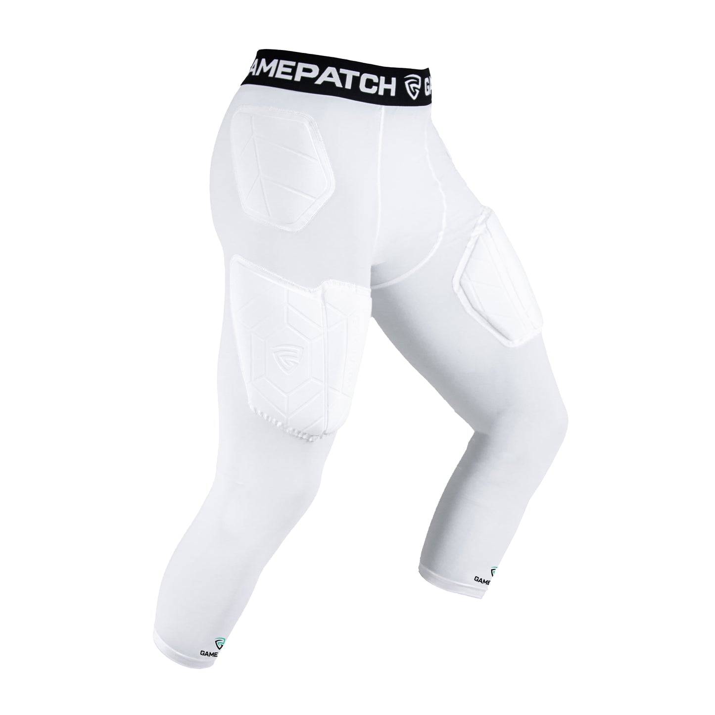 GAMEPATCH Padded 3/4 tights PRO+, 3/4 Kompresinės tamprės su apsaugomis, Baltos