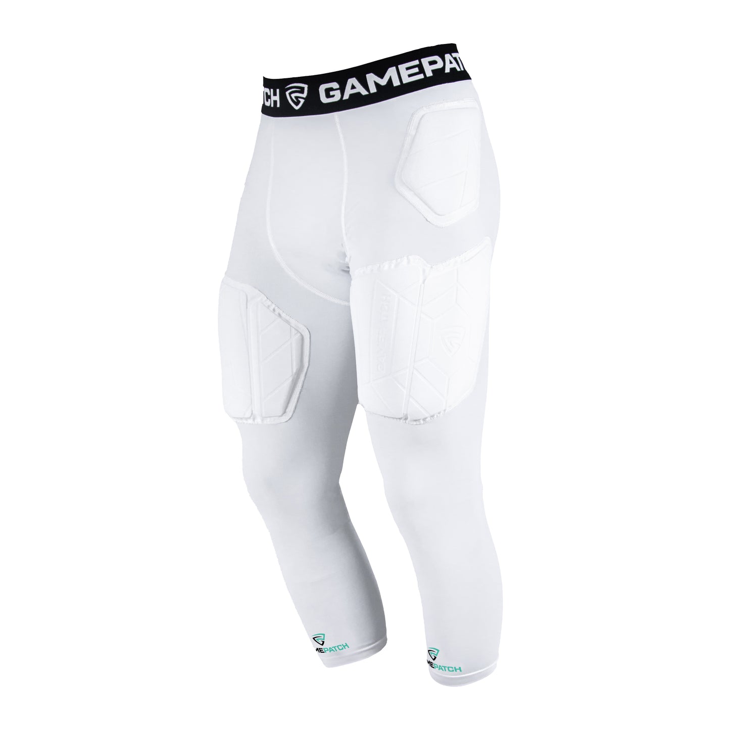 GAMEPATCH Padded 3/4 tights PRO+, 3/4 Kompresinės tamprės su apsaugomis, Baltos