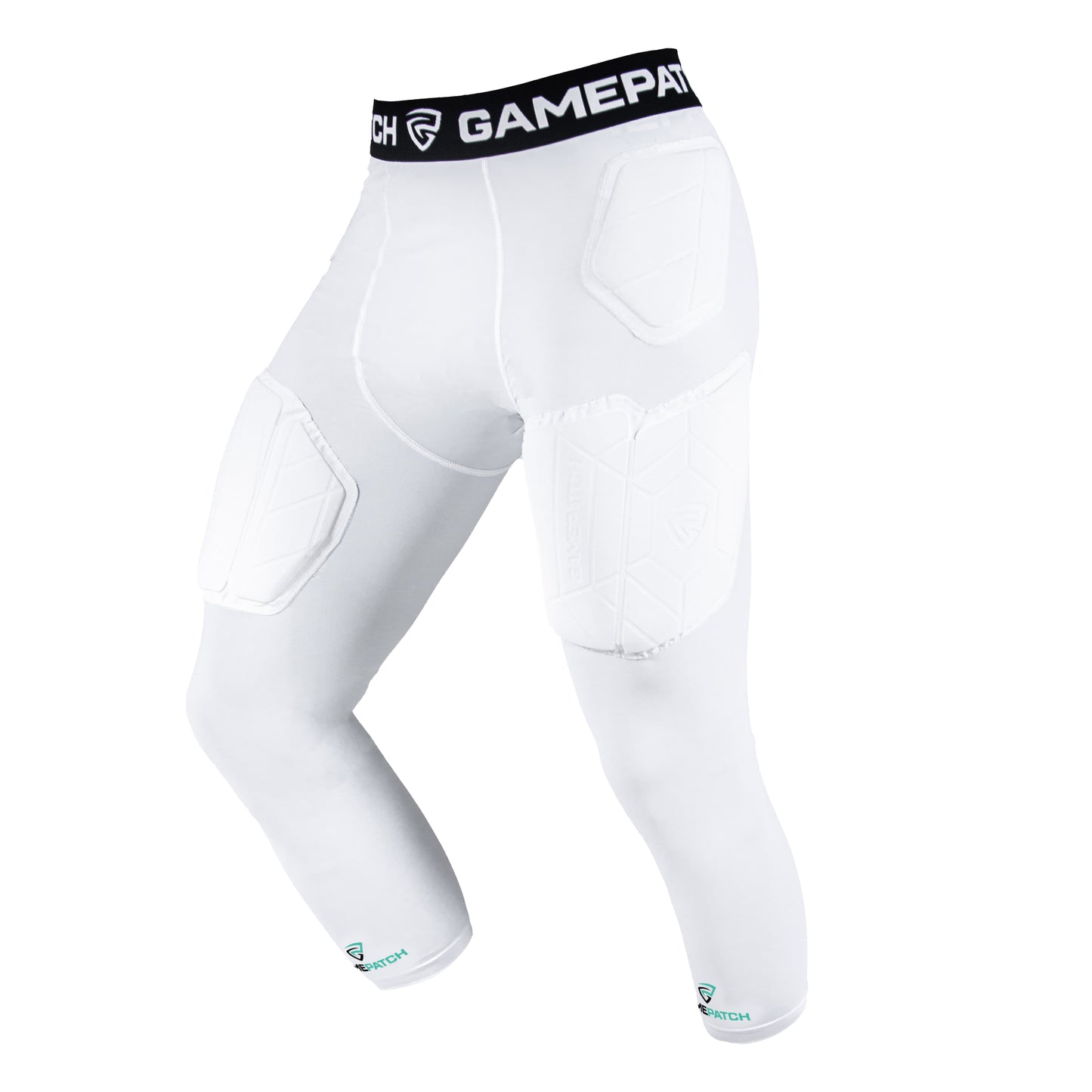 GAMEPATCH Padded 3/4 tights PRO+, 3/4 Kompresinės tamprės su apsaugomis, Baltos