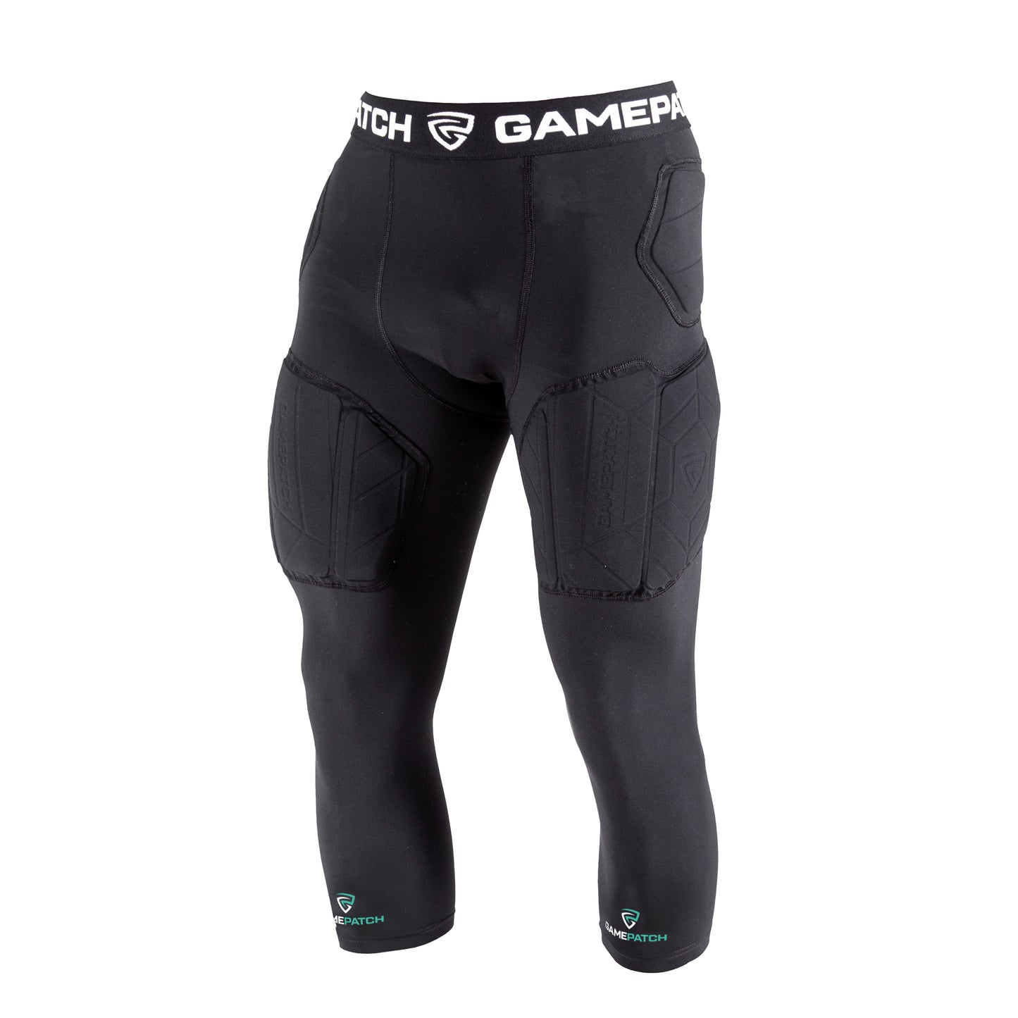 GAMEPATCH Padded 3/4 tights PRO+, 3/4 Kompresinės tamprės su apsaugomis, Juodos